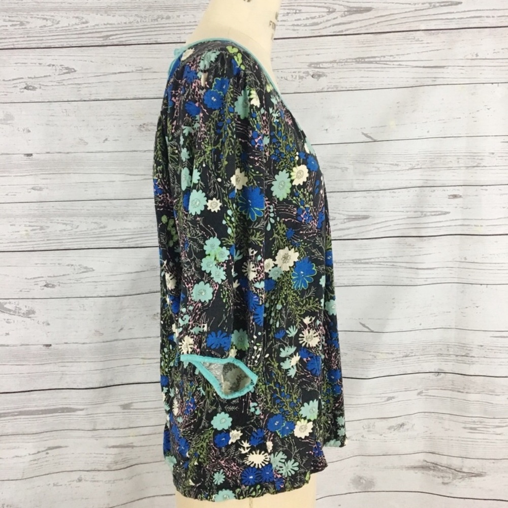 Anthropologie RicRac floral silk blend peasant top - Picture 5 of 7